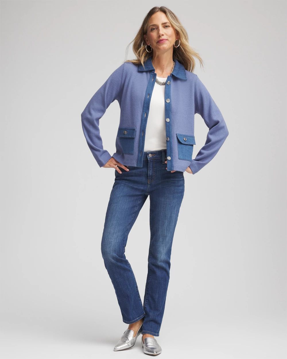 Denim Colorblock Marl Shirt Jacket | Chico's